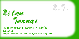 milan tarnai business card